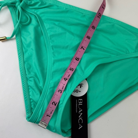 La Blanca Bikini Bottom Womens US 12 Green Goddess Side Tie Hipster NWT - Picture 11 of 11